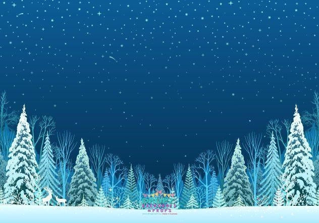 Night Sky Snowy Trees