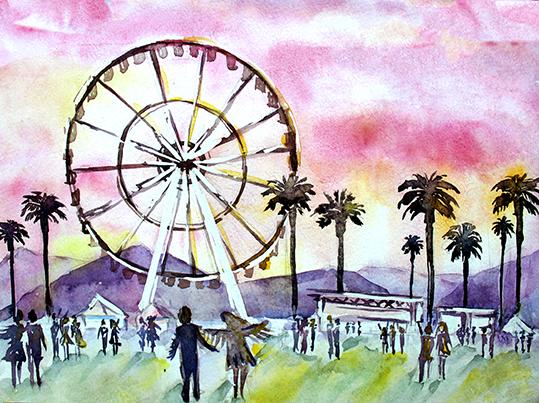 Coachella Painted Backdrop
