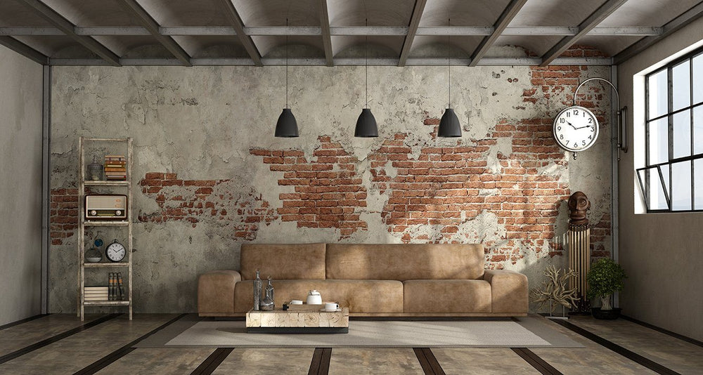 Exposed Brick Wall Interior Home Office