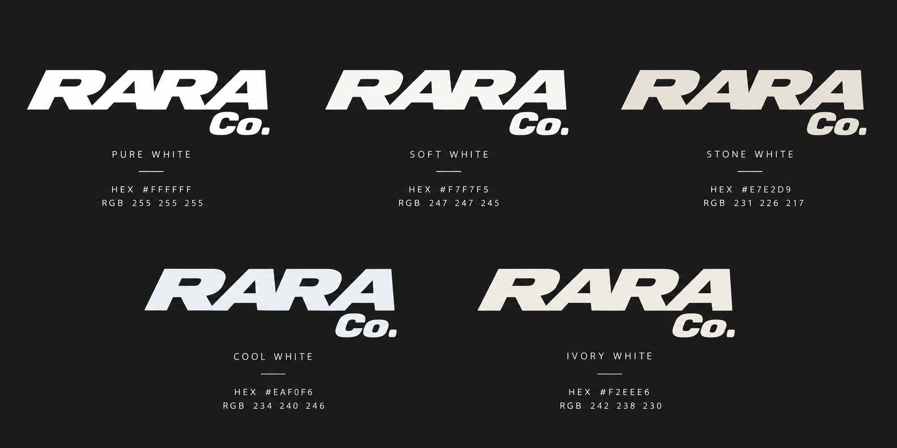 RARA Co. — stone white logo